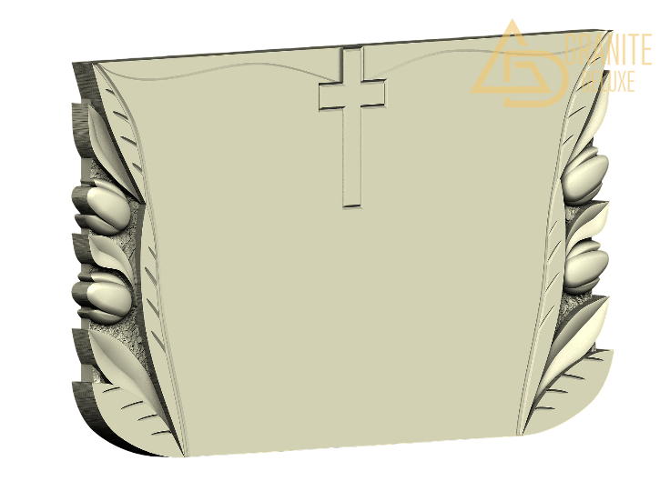 Резной памятник «Тюльпаны и крест» 1144