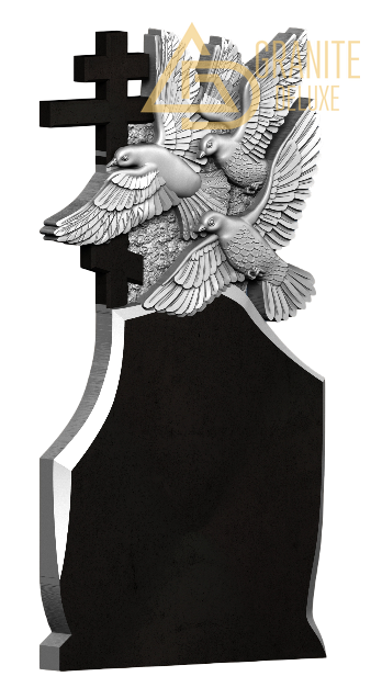 Резной памятник «Голуби над крестом» 1204