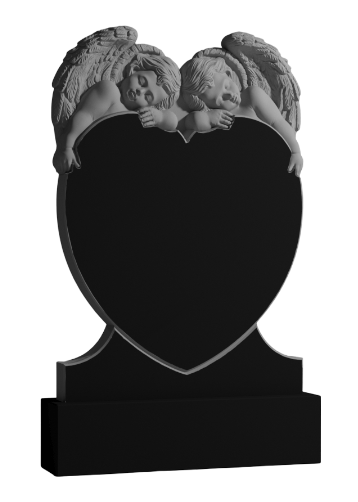 Резной памятник «Ангелы на сердце» 1512