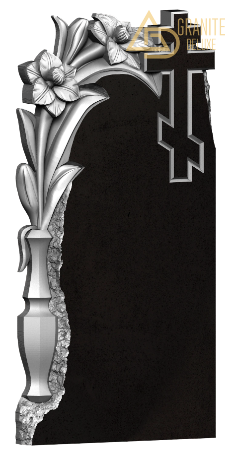 Резной памятник «Цветы и крест» 1285