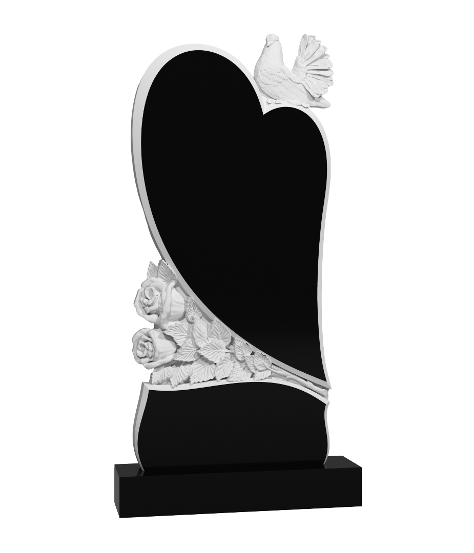 Резной памятник «Голубь на сердце» 1627